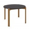 Manhattan Comfort Mid-Century Modern Gales Round 46.54 Dining Table with Solid Wood Legs Black Front