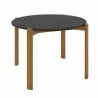 Manhattan Comfort Mid-Century Modern Gales Round 46.54 Dining Table with Solid Wood Legs Black Front - Manhattan Comfort Mid-Century Modern Gales Round 46.54 Dining Table with Solid Wood Legs Black Front