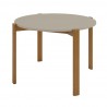 Manhattan Comfort Mid-Century Modern Gales Round 46.54 Dining Table with Solid Wood Legs Greige Front