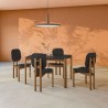 Manhattan Comfort Mid-Century Modern Gales 47.24 Dining Table with Solid Wood Legs - Set of 5  Black