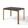Manhattan Comfort Mid-Century Modern Gales 47.24 Dining Table with Solid Wood Legs in Matte Black Side