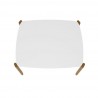 Manhattan Comfort Mid-Century Modern Gales 47.24 Dining Table with Solid Wood Legs in Matte White Top