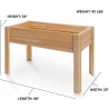 All Things Cedar 4-ft x 2-ft Raised Garden Box on Legs - Dimensions