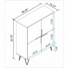 Manhattan Comfort Beekman 43.7 Low Cabinet with 4 Shelves
