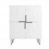 Manhattan Comfort Beekman 43.7 Low Cabinet with 4 Shelves in White Front