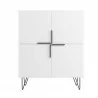 Manhattan Comfort Beekman 43.7 Low Cabinet with 4 Shelves in White Front - Manhattan Comfort Beekman 43.7 Low Cabinet with 4 Shelves in White Front