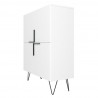 Manhattan Comfort Beekman 43.7 Low Cabinet with 4 Shelves in White Side