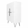 Manhattan Comfort Beekman 43.7 Low Cabinet with 4 Shelves in White Side - Manhattan Comfort Beekman 43.7 Low Cabinet with 4 Shelves in White Side