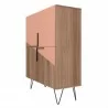 Manhattan Comfort Beekman 43.7 Low Cabinet with 4 Shelves in Brown and Pink Side - Manhattan Comfort Beekman 43.7 Low Cabinet with 4 Shelves in Brown and Pink Side