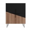 Manhattan Comfort Beekman 43.7 Low Cabinet with 4 Shelves in Brown and Black Front