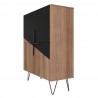 Manhattan Comfort Beekman 43.7 Low Cabinet with 4 Shelves in Brown and Black Side