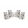 La Jolla Aluminum Dining Chair With Cushions In Canvas Flax With Self Welt - Set of 4