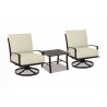 La Jolla Aluminum Club Swivel With Cushions In Canvas Flax With Self Welt - Set with Table