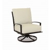 La Jolla Aluminum Club Swivel With Cushions In Canvas Flax With Self Welt