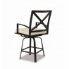 La Jolla Aluminum Swivel Counter Stool With Cushions In Canvas Flax With Self Welt - Back