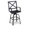 La Jolla Aluminum Swivel Counter Stool With Cushions In Canvas Flax With Self Welt - Without Cushions