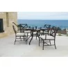 La Jolla Aluminum 48" Round Dining Table - Lifestyle in Set - La Jolla Aluminum 48" Round Dining Table - Lifestyle in Set