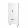 Manhattan Comfort Beekman 67.32 Tall Cabinet with 6 Shelves in White Front