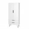 Manhattan Comfort Beekman 67.32 Tall Cabinet with 6 Shelves in White Front - Manhattan Comfort Beekman 67.32 Tall Cabinet with 6 Shelves in White Front