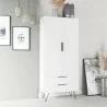 Manhattan Comfort Beekman 67.32 Tall Cabinet with 6 Shelves in White - Manhattan Comfort Beekman 67.32 Tall Cabinet with 6 Shelves in White