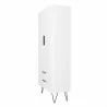 Manhattan Comfort Beekman 67.32 Tall Cabinet with 6 Shelves in White Side - Manhattan Comfort Beekman 67.32 Tall Cabinet with 6 Shelves in White Side