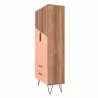 Manhattan Comfort Beekman 67.32 Tall Cabinet with 6 Shelves in Brown and Pink Side - Manhattan Comfort Beekman 67.32 Tall Cabinet with 6 Shelves in Brown and Pink Side