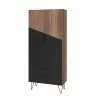 Manhattan Comfort Beekman 67.32 Tall Cabinet with 6 Shelves in Brown and Black Front - Manhattan Comfort Beekman 67.32 Tall Cabinet with 6 Shelves in Brown and Black Front