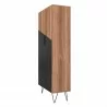 Manhattan Comfort Beekman 67.32 Tall Cabinet with 6 Shelves in Brown and Black Side - Manhattan Comfort Beekman 67.32 Tall Cabinet with 6 Shelves in Brown and Black Side