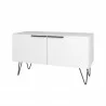 Manhattan Comfort Beekman 35.43 Accent Cabinet with 2 Shelves in White Front Angle - Manhattan Comfort Beekman 35.43 Accent Cabinet with 2 Shelves in White Front Angle