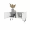 Manhattan Comfort Beekman 35.43 Accent Cabinet with 2 Shelves in White Open - Manhattan Comfort Beekman 35.43 Accent Cabinet with 2 Shelves in White Open