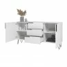 Manhattan Comfort Beekman 62.99 Sideboard with 4 Shelves in White  - Manhattan Comfort Beekman 62.99 Sideboard with 4 Shelves in White 