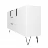 Manhattan Comfort Beekman 62.99 Sideboard with 4 Shelves in White Side - Manhattan Comfort Beekman 62.99 Sideboard with 4 Shelves in White Side