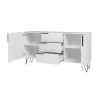 Manhattan Comfort Beekman 62.99 Sideboard with 4 Shelves in White Open - Manhattan Comfort Beekman 62.99 Sideboard with 4 Shelves in White Open