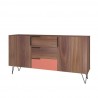 Manhattan Comfort Beekman 62.99 Sideboard with 4 Shelves in Brown and Pink Front Angle