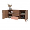 Manhattan Comfort Beekman 62.99 Sideboard with 4 Shelves in Brown and Pink Open