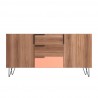 Manhattan Comfort Beekman 62.99 Sideboard with 4 Shelves in Brown and Pink Front