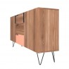 Manhattan Comfort Beekman 62.99 Sideboard with 4 Shelves in Brown and Pink Side
