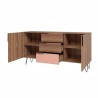 Manhattan Comfort Beekman 62.99 Sideboard with 4 Shelves in Brown and Pink 