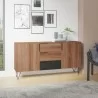 Manhattan Comfort Beekman 62.99 Sideboard with 4 Shelves in Brown and Black - Manhattan Comfort Beekman 62.99 Sideboard with 4 Shelves in Brown and Black