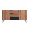 Manhattan Comfort Beekman 62.99 Sideboard with 4 Shelves in Brown and Black Front