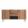 Manhattan Comfort Beekman 62.99 Sideboard with 4 Shelves in Brown and Black Front - Manhattan Comfort Beekman 62.99 Sideboard with 4 Shelves in Brown and Black Front