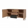 Manhattan Comfort Beekman 62.99 Sideboard with 4 Shelves in Brown and Black - Manhattan Comfort Beekman 62.99 Sideboard with 4 Shelves in Brown and Black