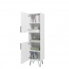 Manhattan Comfort Beekman 17.51 Narrow Bookcase Cabinet with 5 Shelves in White Open