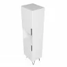 Manhattan Comfort Beekman 17.51 Narrow Bookcase Cabinet with 5 Shelves in White Top Corner - Manhattan Comfort Beekman 17.51 Narrow Bookcase Cabinet with 5 Shelves in White Top Corner