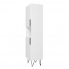 Manhattan Comfort Beekman 17.51 Narrow Bookcase Cabinet with 5 Shelves in White Side