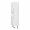 Manhattan Comfort Beekman 17.51 Narrow Bookcase Cabinet with 5 Shelves in White Side - Manhattan Comfort Beekman 17.51 Narrow Bookcase Cabinet with 5 Shelves in White Side