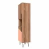 Manhattan Comfort Beekman 17.51 Narrow Bookcase Cabinet with 5 Shelves in Brown and Pink Side - Manhattan Comfort Beekman 17.51 Narrow Bookcase Cabinet with 5 Shelves in Brown and Pink Side