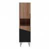 Manhattan Comfort Beekman 17.51 Narrow Bookcase Cabinet with 5 Shelves in Brown and Black Front