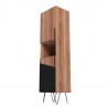 Manhattan Comfort Beekman 17.51 Narrow Bookcase Cabinet with 5 Shelves in Brown and Black Side Angle