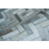 Exquisite Rugs Mosaic Leather Cowhide Silver Area Rug 4056-002